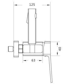 Гигиенический душ со смесителем Rose R1505H-1 чёрный матовый